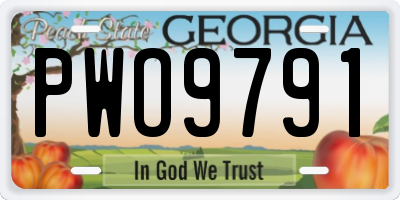 GA license plate PWO9791