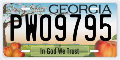 GA license plate PWO9795