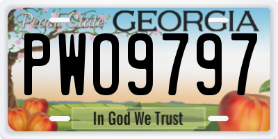 GA license plate PWO9797