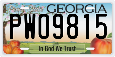 GA license plate PWO9815