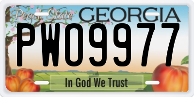 GA license plate PWO9977