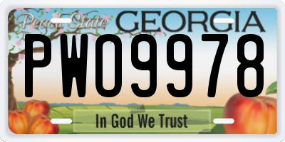 GA license plate PWO9978