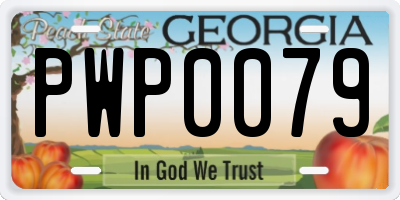 GA license plate PWP0079