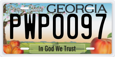 GA license plate PWP0097