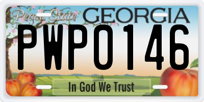 GA license plate PWP0146