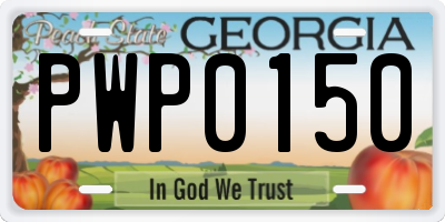 GA license plate PWP0150