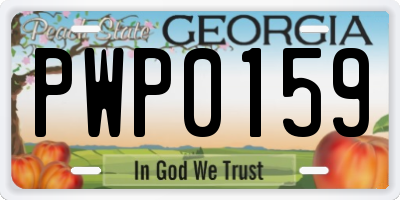 GA license plate PWP0159