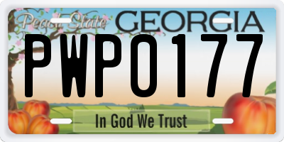 GA license plate PWP0177