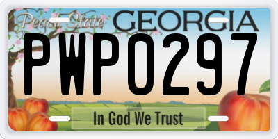 GA license plate PWP0297