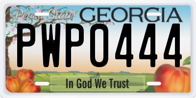 GA license plate PWP0444