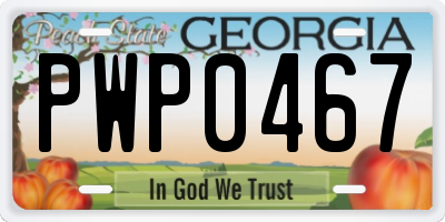 GA license plate PWP0467
