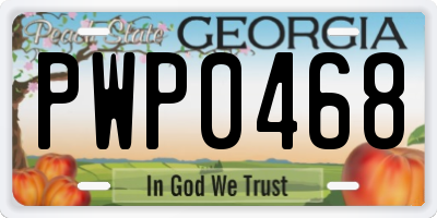GA license plate PWP0468