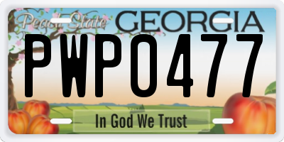 GA license plate PWP0477