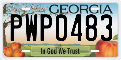 GA license plate PWP0483