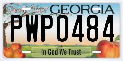 GA license plate PWP0484