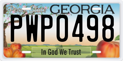 GA license plate PWP0498