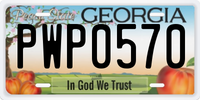 GA license plate PWP0570