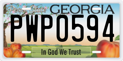 GA license plate PWP0594