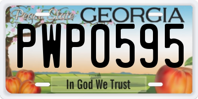 GA license plate PWP0595