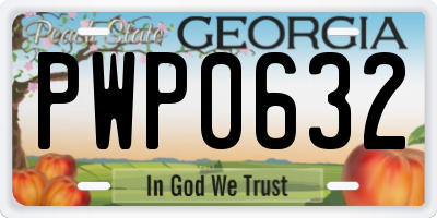 GA license plate PWP0632