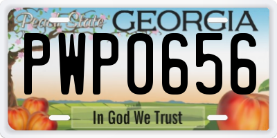 GA license plate PWP0656