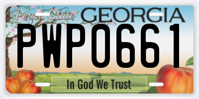 GA license plate PWP0661