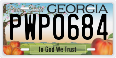 GA license plate PWP0684