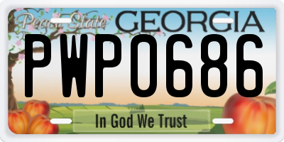 GA license plate PWP0686