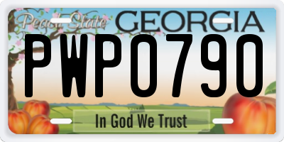 GA license plate PWP0790