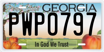 GA license plate PWP0797
