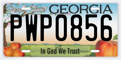 GA license plate PWP0856