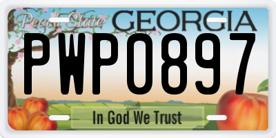 GA license plate PWP0897
