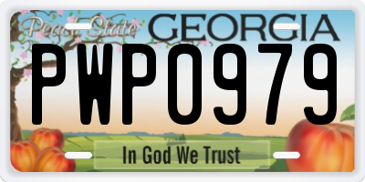 GA license plate PWP0979