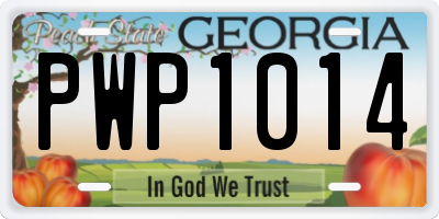 GA license plate PWP1014
