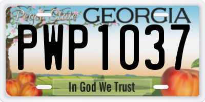 GA license plate PWP1037