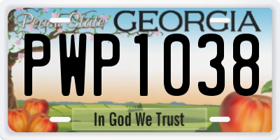 GA license plate PWP1038