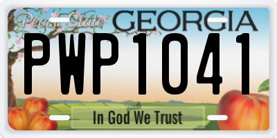 GA license plate PWP1041
