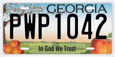 GA license plate PWP1042