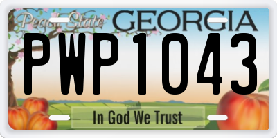 GA license plate PWP1043