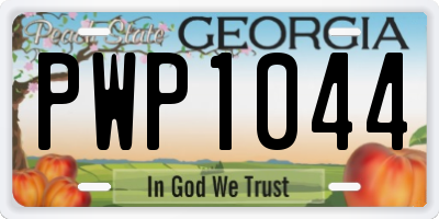 GA license plate PWP1044