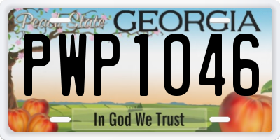 GA license plate PWP1046