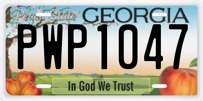 GA license plate PWP1047