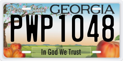 GA license plate PWP1048