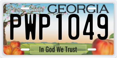 GA license plate PWP1049