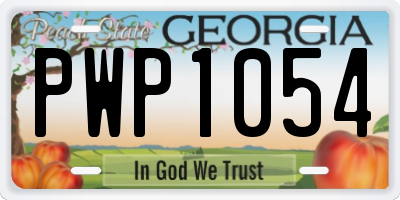 GA license plate PWP1054