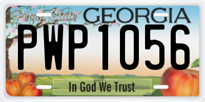 GA license plate PWP1056