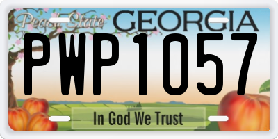 GA license plate PWP1057