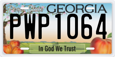 GA license plate PWP1064