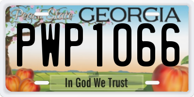 GA license plate PWP1066