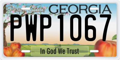 GA license plate PWP1067